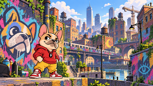 Bolt dans Graffiti City, univers animaux cartoon et street art
