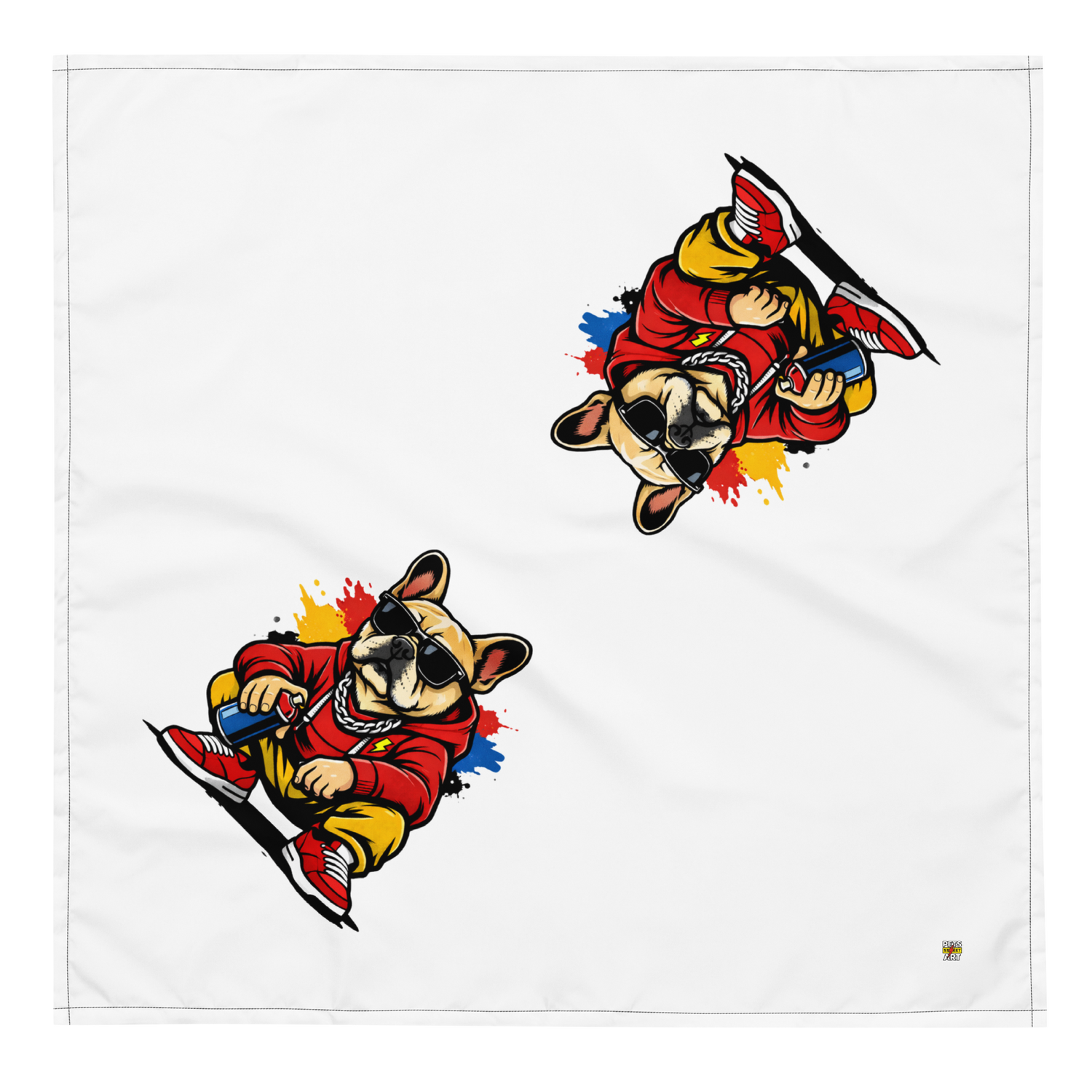 Bandana Bolt avec bouledogue en illustration Street Art – vue principale