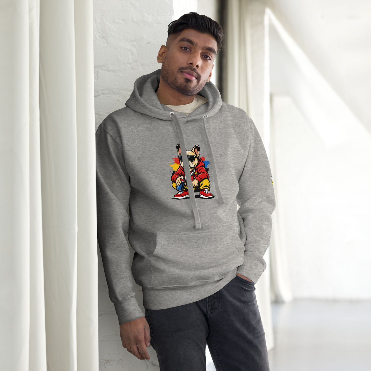 Hoodie Bolt avec bouledogue en illustration Street Art – vue principale