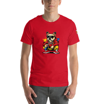 T-shirt Bolt rouge porté de face avec illustration Bolt