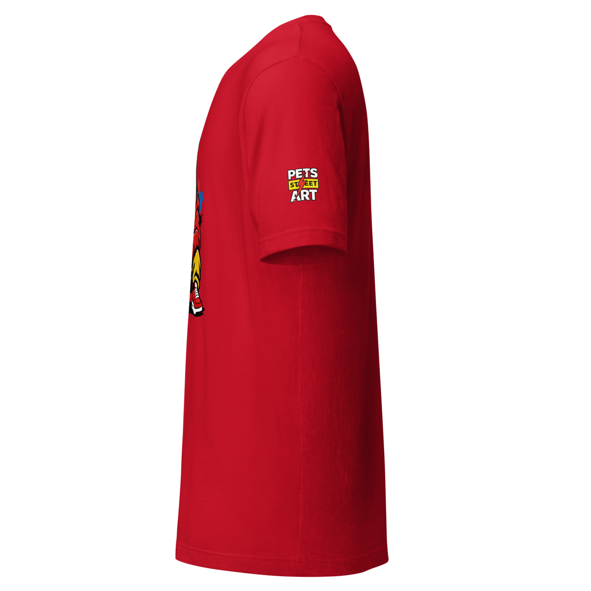 T-shirt Bolt rouge — vue de côté